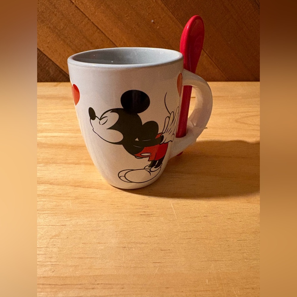 Disney Mickey Minnie Mini Mug with Spoon Jerry Leigh Valentine